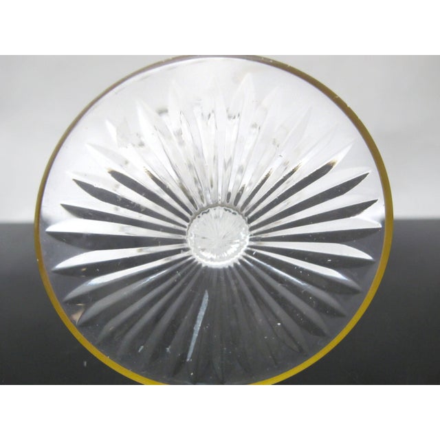 Late 20th Century St Louis 24k Gilt Rim Crystal Apollo 6 3/8" Burgundy Wine Glass Goblet For Sale - Image 5 of 5