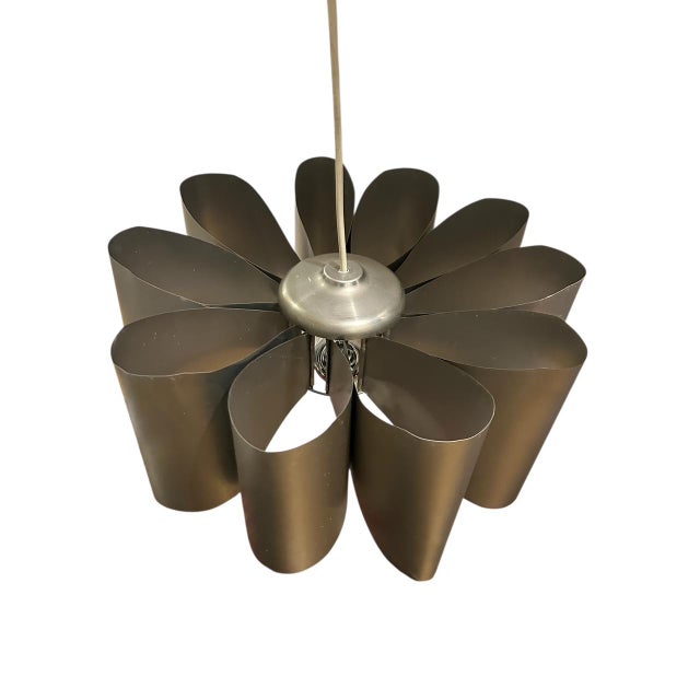Vintage Space Age Hanging Lamp in Aluminium, 1970s For Sale - Image 9 of 11
