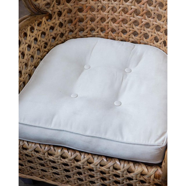 Art Deco Revival French Cane & Rattan Club Chair, C. 1980s For Sale - Image 14 of 15