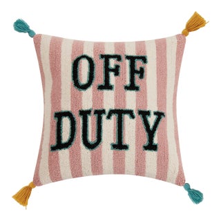 Off Duty Hook Pillow With Tassels, 18" x 18" For Sale