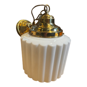 Custom 1930s Pendant Lights with Milk Glass