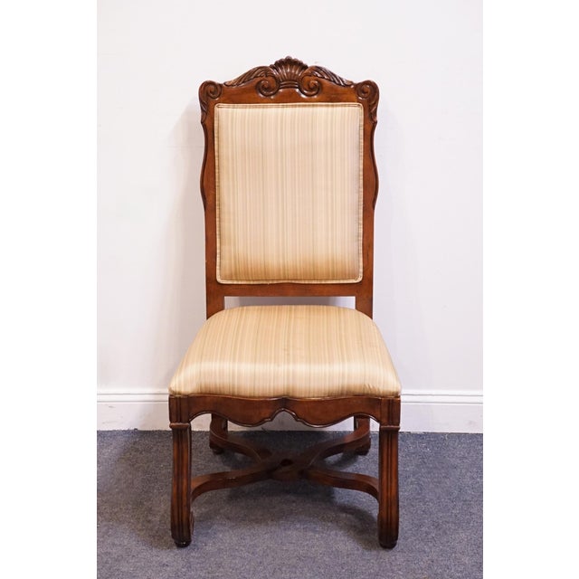 French Provincial Hekman Furniture Cherry Louis XV French Provincial Contemporary Style Dining Side Chair 7-2224 For Sale - Image 3 of 10