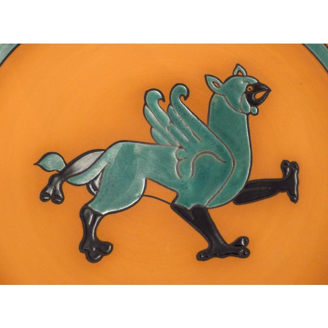 Decorative Griffon Wall Plate in Terracotta and Cloisonné Enamel from Studio Wallada, Spain, 1980s For Sale - Image 10 of 12