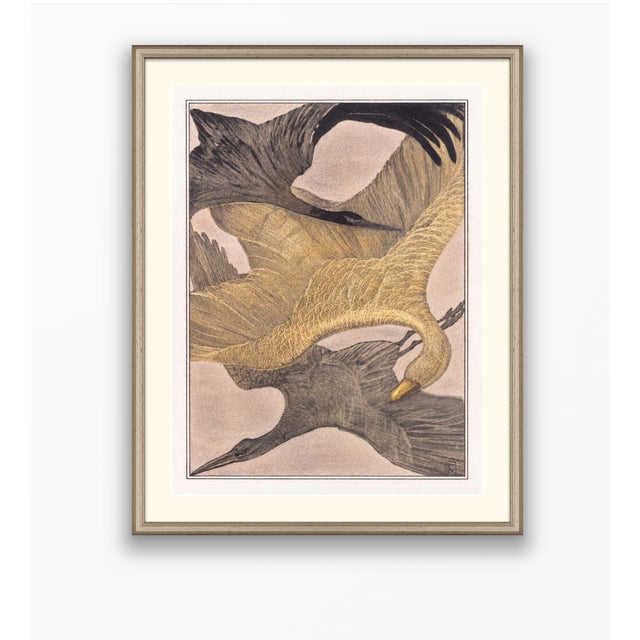 Atelier Aria Lumae Theodoor Van Hoytema Three Cranes in Flight Dutch Symbolist Fine Art Gallery Board Print 18 X 24 For Sale - Image 13 of 14