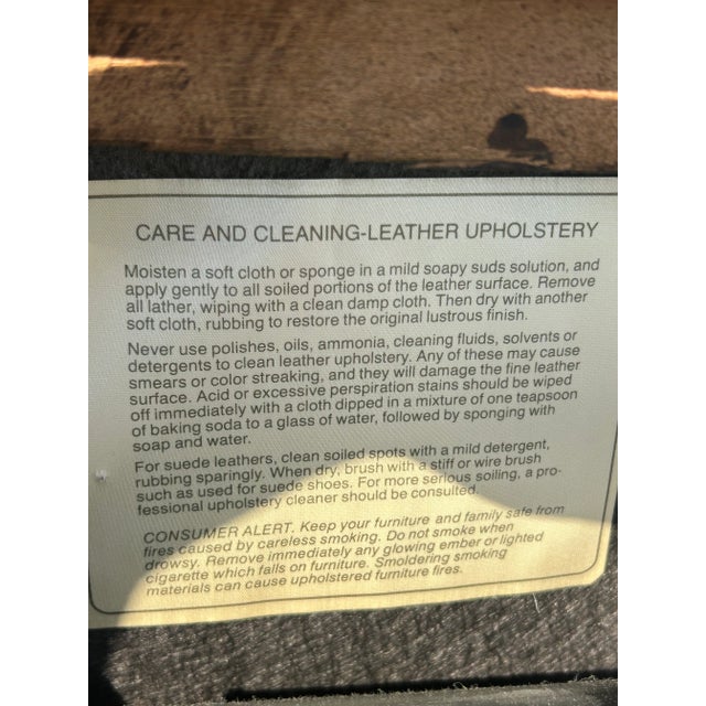 Vintage Drexel Heritage Navy Leather Executive Office Chair For Sale - Image 11 of 11