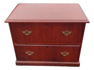 Cherry Finish Traditional Two Drawer File Cabinet