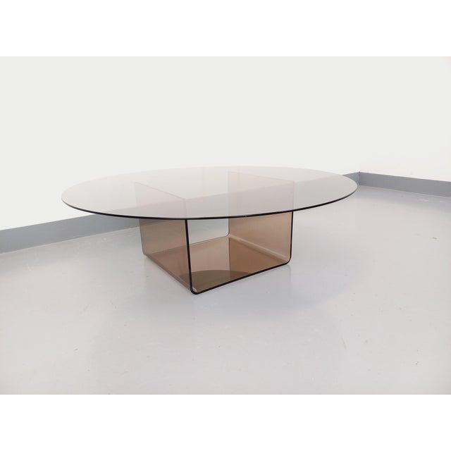 Space Age Round Coffee Table in Glass and Acrylic Glass, 1970s For Sale - Image 9 of 15