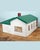 Vintage Handmade Folk Art House Model With Green Roof For Sale - Image 4 of 7