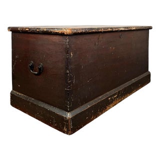 Antique 19th Century Country House Painted Pine Blanket Box For Sale