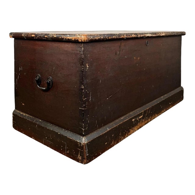 Antique 19th Century Country House Painted Pine Blanket Box For Sale