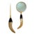 1970s Vintage Hollywood Regency Horn & Brass Magnifying Glass & Letter Opener Desk Set For Sale