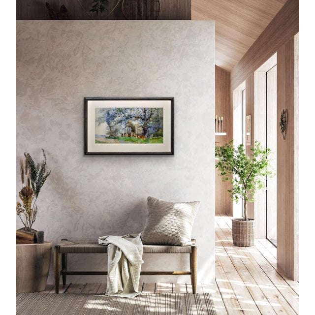 Edgar Woollatt, Romany Caravan at the Round House, Clifton Lane, Wilford, Nottingham, 1910, Watercolour, Framed For Sale - Image 12 of 18