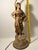 Antique C.1920s j.b. Hirsch Figural Porcelain Lady Lamp Wood Chalkware Base 39.5 For Sale - Image 10 of 12