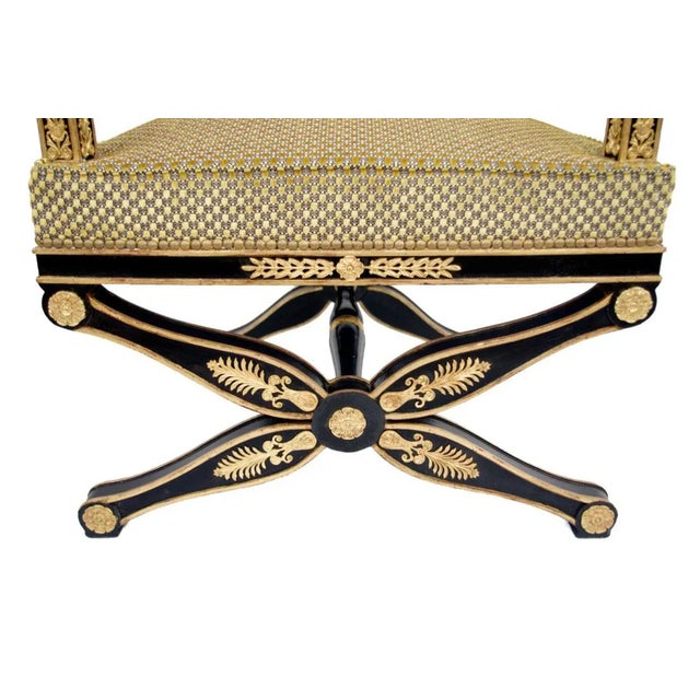 Antique Empire Style Black Lacquered Desk Chair, 1900s For Sale - Image 6 of 8