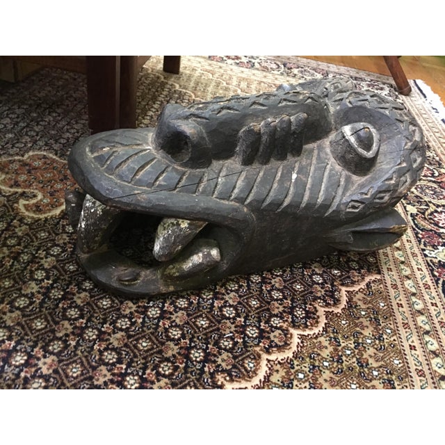 Large Vintage Bamileke West African Carved Mask For Sale In Charleston - Image 6 of 10