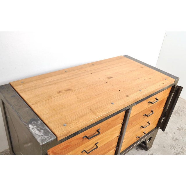 Wood Industrial Chest of Drawers, 1950s For Sale - Image 7 of 14