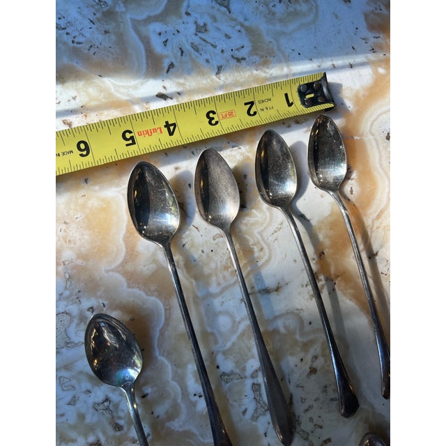 1970s Mid-Century Modern Tall Southern Silver Iced Tea Spoons - Set of 10 For Sale - Image 4 of 7