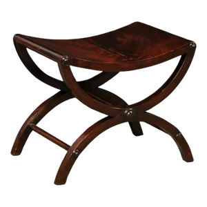 19th Century English Mahogany Curule Stool