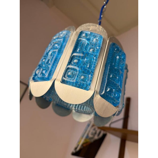 Blue Hanging Lamp Blue Silver by Vitrika For Sale - Image 8 of 11