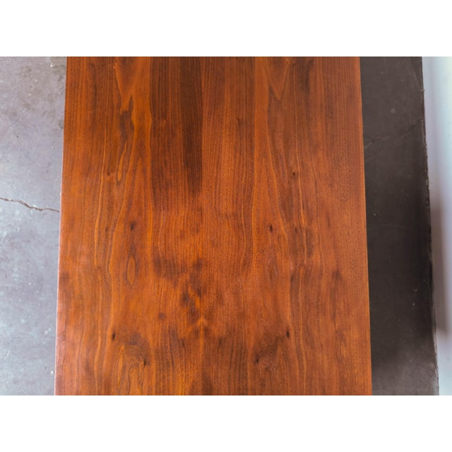 1960s Mid-Century Modern Minimal Walnut Cabinet Coffee Table For Sale - Image 4 of 8