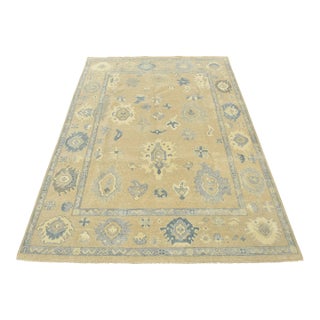 Anatolia Rug 7'8'' X 9'10'' Beige Wool Modern Hand-Knotted Oriental Carpet For Sale