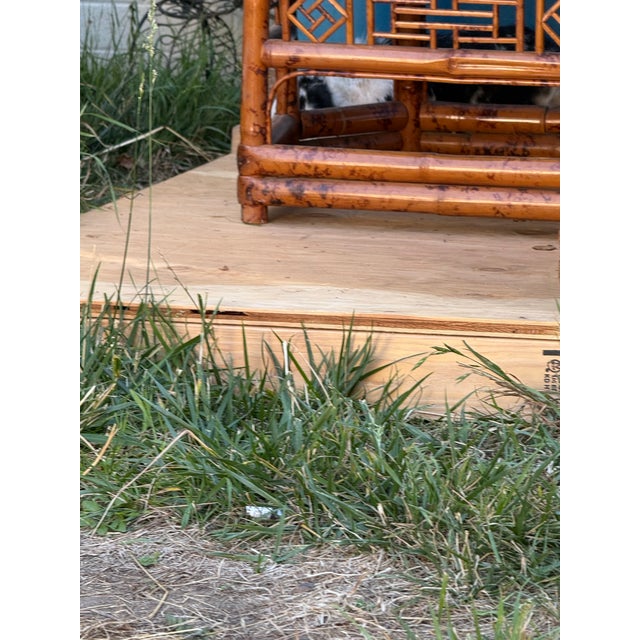Coastal 1970s Rare Set of 4 Banboo Chairs For Sale - Image 3 of 12