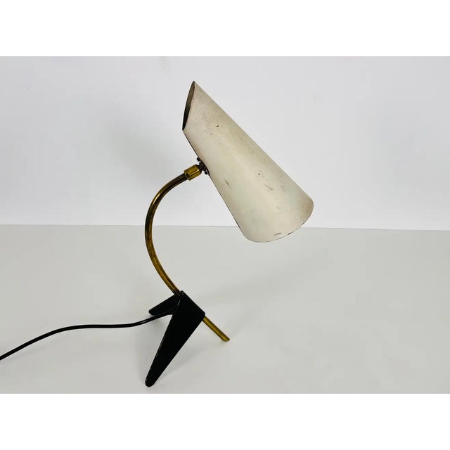 Gebrüder Cosack Brass and Metal Table Lamp by Louis Kalff, 1950s For Sale - Image 4 of 11