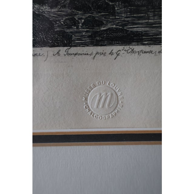 French Provincial Late 20th Century Eugène Bléry “Bridge at Fourvoirie” Louvre Chalcographie Etching—Framed For Sale - Image 3 of 18