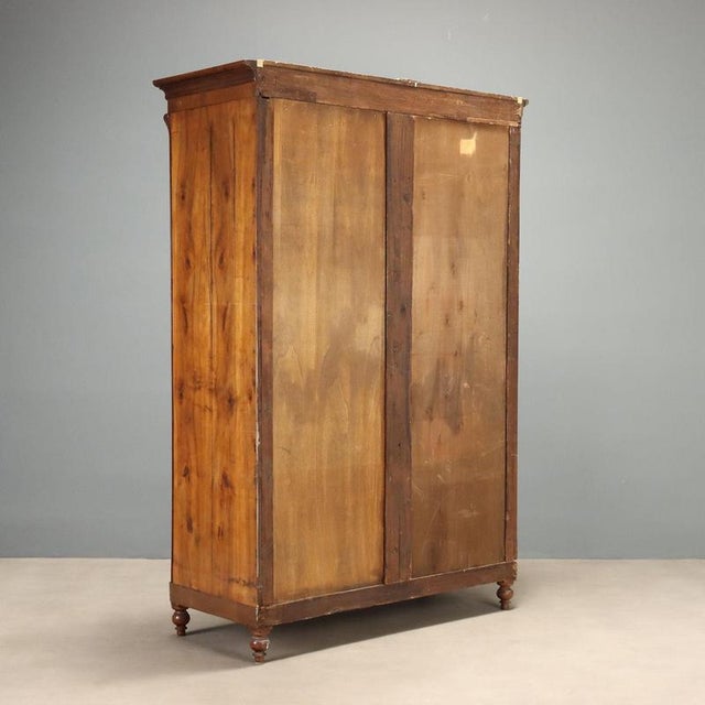 Piedmont Walnut Wardrobe, Italy, 19th Century For Sale - Image 10 of 11
