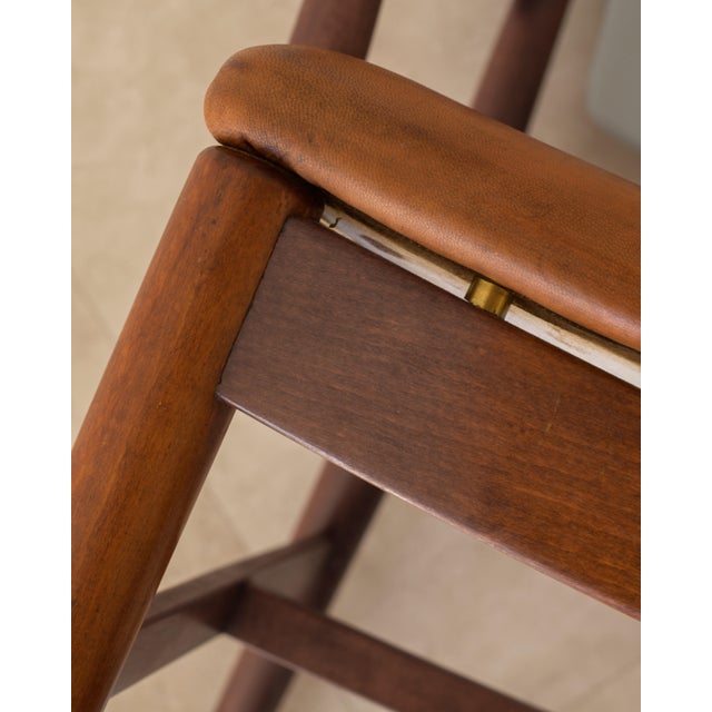 Brown Attributed to Peter Hvidt and Orla Molgaard-Nielsen Armchair for Fritz Hansen Denmark, C. 1950 For Sale - Image 8 of 11