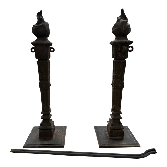 Set of 2 Decorative Cast Iron Finials, 19th Century For Sale