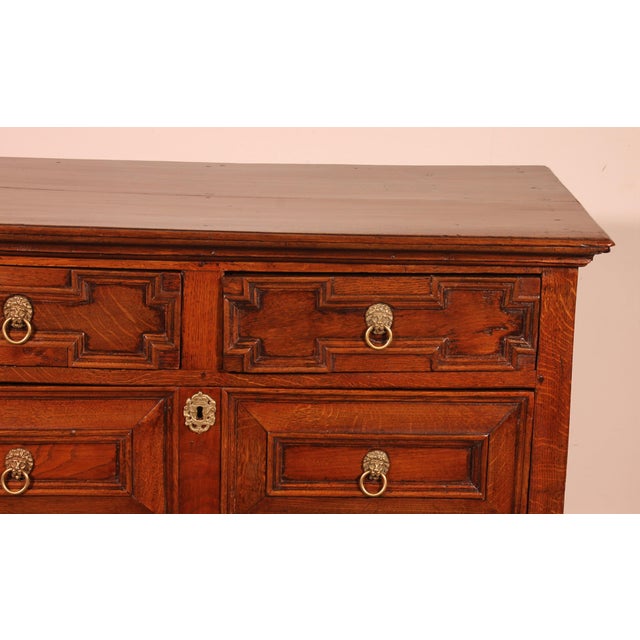 17th Century Jacobean Oak Commode For Sale - Image 10 of 13