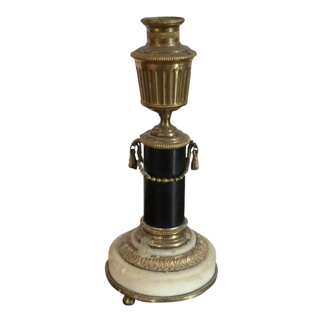 18th Century French Marble & Gilt Bronze Urn Form Directoire Candlestick For Sale
