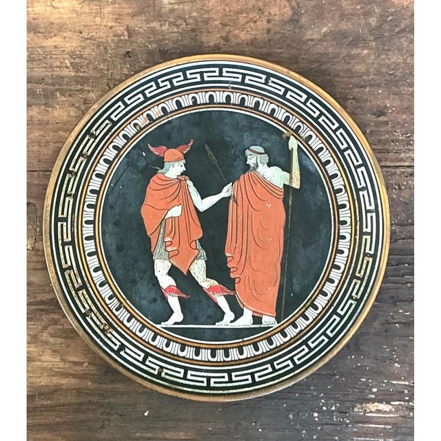 Hollywood Regency Vintage Greek Mythology Metal Plate For Sale - Image 3 of 12