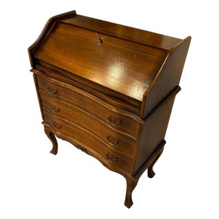 Baroque Secretaire in Burl Wood, 1980s For Sale