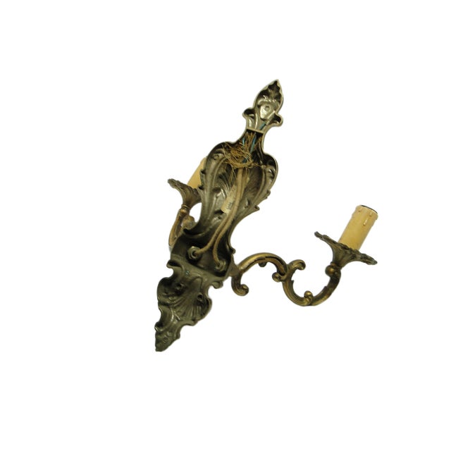 Metal Two-Armed Wall Lamp, Sweden, 1970s For Sale - Image 7 of 8