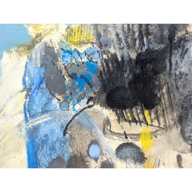 Joël Dabin "L'Hidalgo de la Mancha" Modern Blue Tone Abstract Expressionist Figure Painting, 1991 For Sale - Image 11 of 12