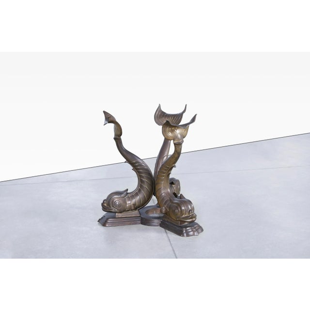 Vintage Italian Bronze Koi Fish Dining Table, 1970s For Sale - Image 10 of 12