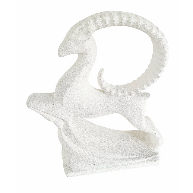 The Leaping Gazelle sculpture with its mid-century modern appeal was designed by Royal Hickman who joined Haeger in 1938...