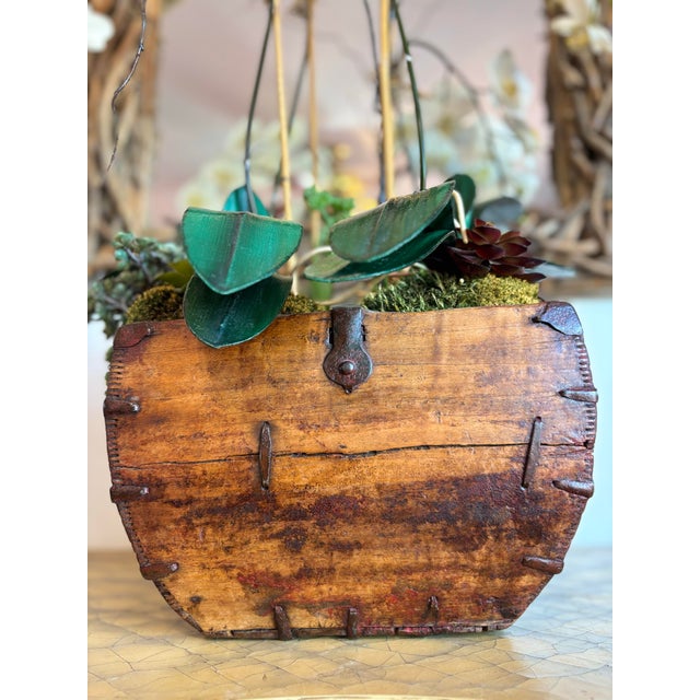 Beautiful White Orchid Faux Flower Arrangement. Articulated flowers, stems, and even stamens! Organized in a real wood...