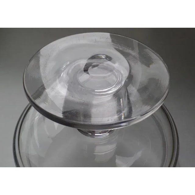 19th Century Crystal Footed Bowl Centerpiece Compote with Applied Side Handles For Sale In Denver - Image 6 of 10