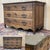 18th-century Louis XV-style chest of drawers in walnut, with a top painted in a weathered gray finish