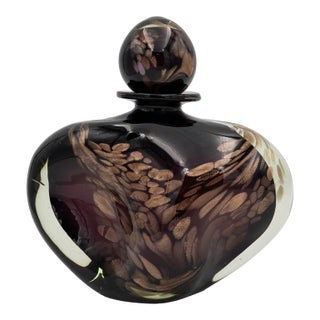 1970s Hand-Blown Art Glass Perfume Bottle For Sale