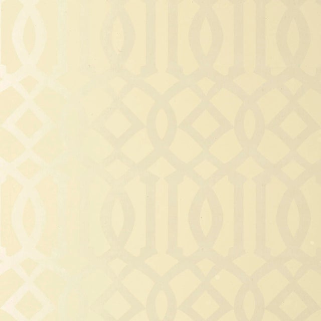 Schumacher Imperial Trellis Wallpaper in Alabaster For Sale