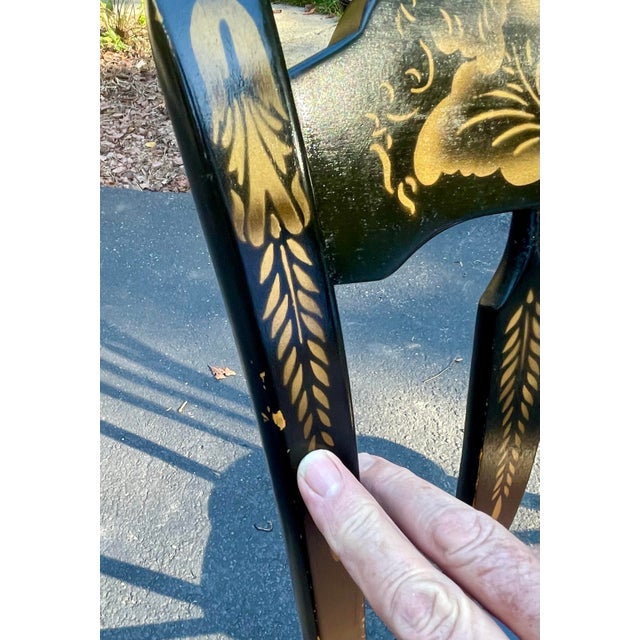 Hitchcock Ebonized Arrow Back Windsor Style Side Chairs Mid 20th Century For Sale - Image 10 of 12