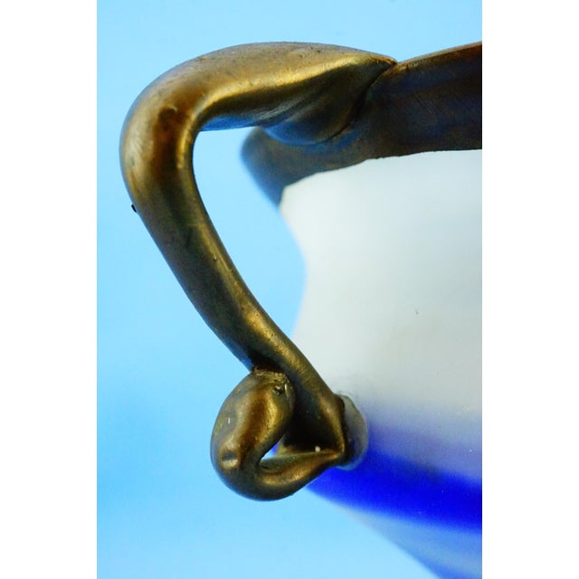 20th CenturyVase in Satin Glass and Galvanized Copper or Bronze by Filip Ravert, Bucharest, 1970s For Sale - Image 17 of 18