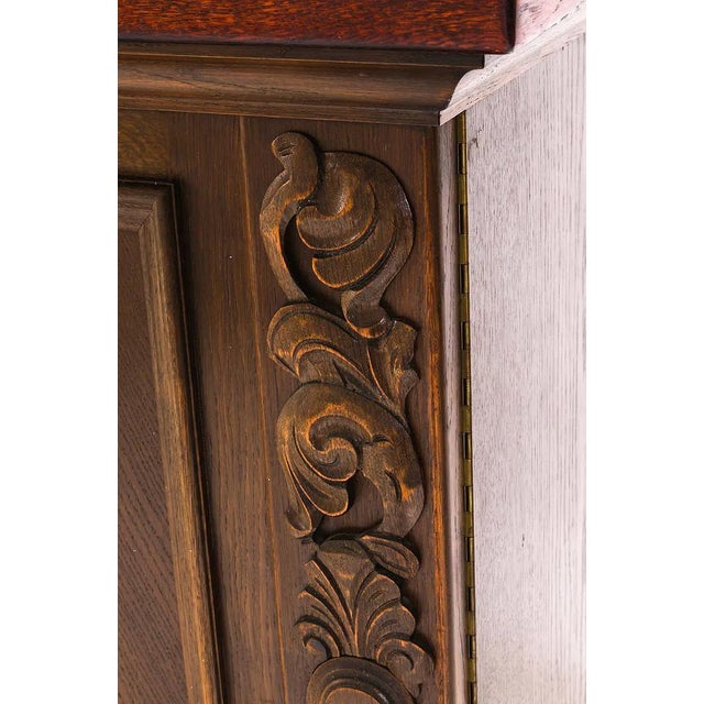 1930s Carved Baroque Style Sideboard / Credenza W Bun Feet For Sale - Image 12 of 18