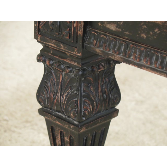 2000 - 2009 Italian Style Large Glass Top Black Painted Coffee Table For Sale - Image 5 of 9