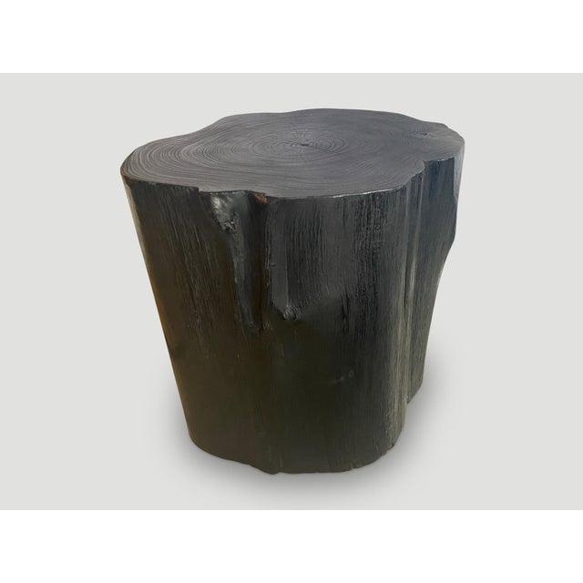 Andrianna Shamaris Large Charred Teak Wood Side Table For Sale - Image 12 of 18