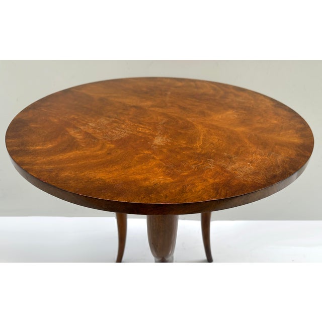 Late 20th Century Vintage Burl Side Table With 3 Graceful Antelope